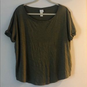 Green H&M Scoop Neck Tee